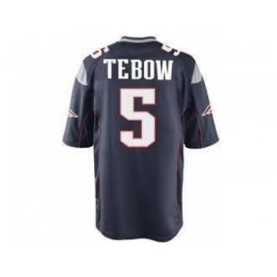 Nike New England Patriots 5 Tim Tebow Blue Game NFL Jersey