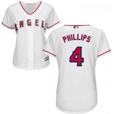 Womens Majestic Los Angeles Angels of Anaheim 4 Brandon Phillips Replica White Home Cool Base MLB Jersey