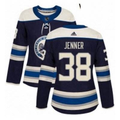 Womens Adidas Columbus Blue Jackets 38 Boone Jenner Authentic Navy Blue Alternate NHL Jersey