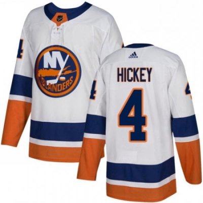 Mens Adidas New York Islanders 4 Thomas Hickey Authentic White Away NHL Jersey