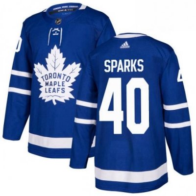 Mens Adidas Toronto Maple Leafs 40 Garret Sparks Authentic Royal Blue Home NHL Jersey