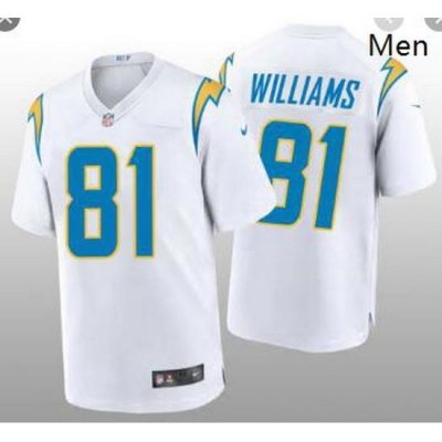 Men's Los Angeles Chargers #81 Mike Williams 2020 White Vapor Untouchable Limited Stitched Jersey