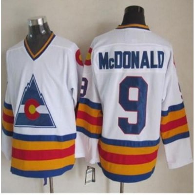 Colorado Avalanche #9 Lanny McDonald White CCM Throwback Stitched NHL jersey