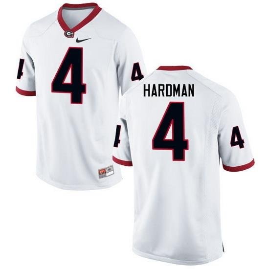 Men Georgia Bulldogs #4 Mecole Hardman College Football Jerseys-White