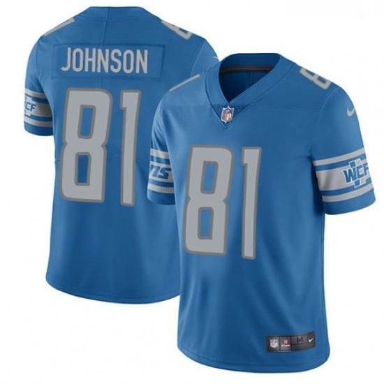 Youth Nike Detroit Lions 81 Calvin Johnson Limited Light Blue Team Color Vapor Untouchable NFL Jersey