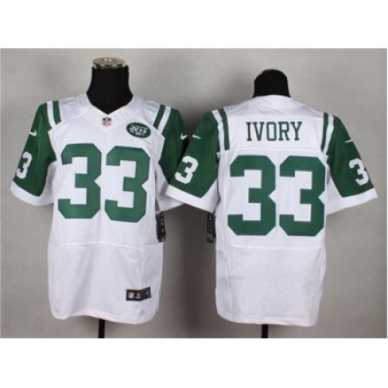 Nike new york jets 33 Chris Ivory white Elite NFL Jersey