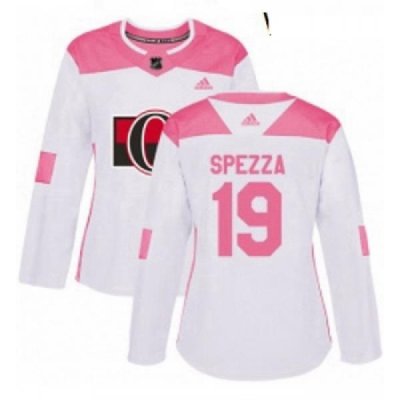 Womens Adidas Ottawa Senators 19 Jason Spezza Authentic WhitePink Fashion NHL Jersey