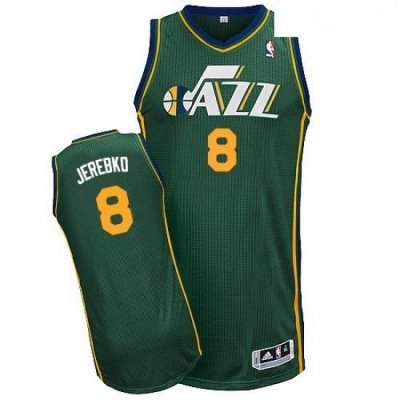 Youth Adidas Utah Jazz 8 Jonas Jerebko Authentic Green Alternate NBA Jersey