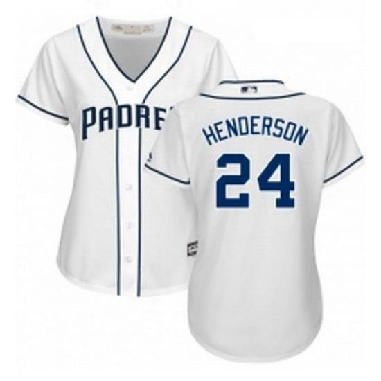 Womens Majestic San Diego Padres 24 Rickey Henderson Replica White Home Cool Base MLB Jersey