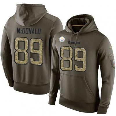 NFL Nike Pittsburgh Steelers 89 Vance McDonald Green Salute To Service Mens Pullover Hoodie