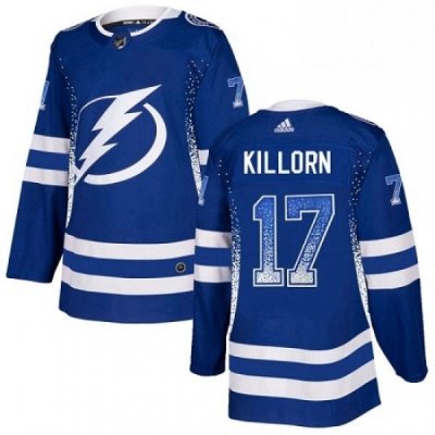 Mens Adidas Tampa Bay Lightning 17 Alex Killorn Authentic Blue Drift Fashion NHL Jersey