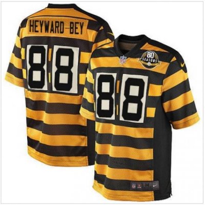 Nike Pittsburgh Steelers #88 Darrius Heyward-Bey Yellow Black Alternate 80TH Throwback Mens Stitched NFL Elite Jersey