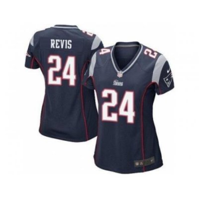 Women's Nike New England Patriots #24 Darrelle Revis Navy Blue Team Color Stitched NFL Jersey