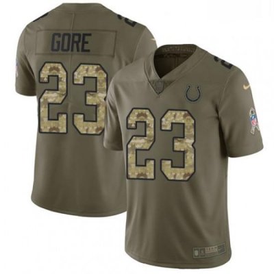 Men Nike Indianapolis Colts 23 Frank Gore Limited OliveCamo 2017 Salute to Service NFL Jersey