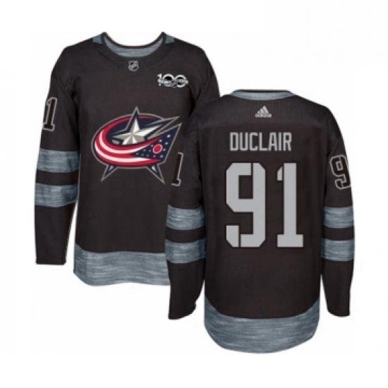 Mens Adidas Columbus Blue Jackets 91 Anthony Duclair Authentic Black 1917 2017 100th Anniversary NHL Jersey