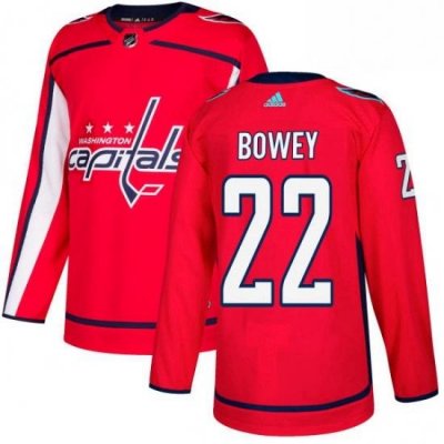 Mens Adidas Washington Capitals 22 Madison Bowey Premier Red Home NHL Jersey