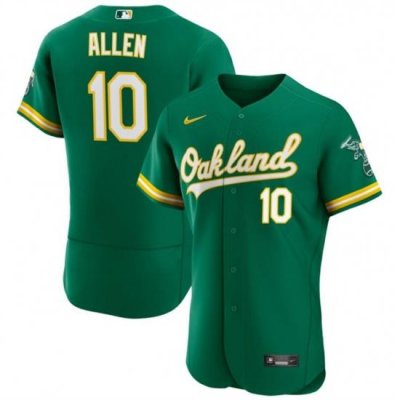 Men Oakland Athletics 10 Nick Allen Green Flex Base Stitched Jersey