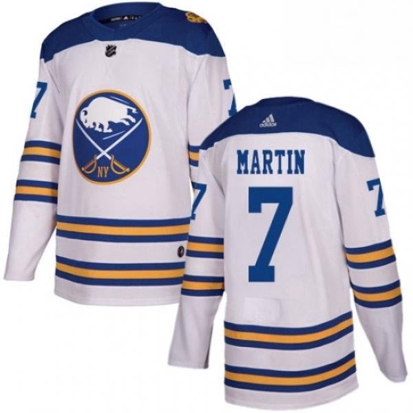 Mens Adidas Buffalo Sabres 7 Rick Martin Authentic White 2018 Winter Classic NHL Jersey