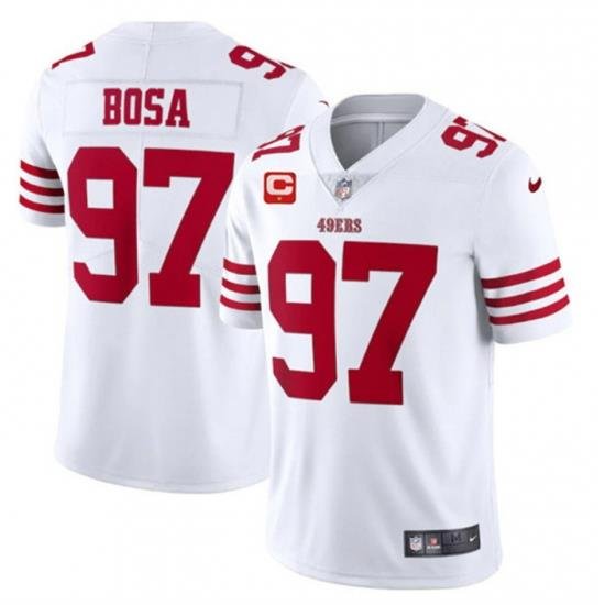 Men San Francisco 49ers 97 Nike Bosa 2022 White With 1 Star C Patch Vapor Untouchable Limited Stitched Football Jersey