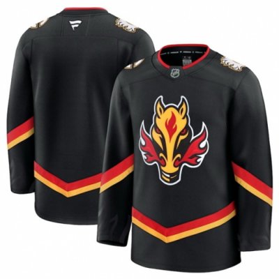 Men Calgary Flames Blank Black 2024 25 Alternate Stitched Hockey Jersey