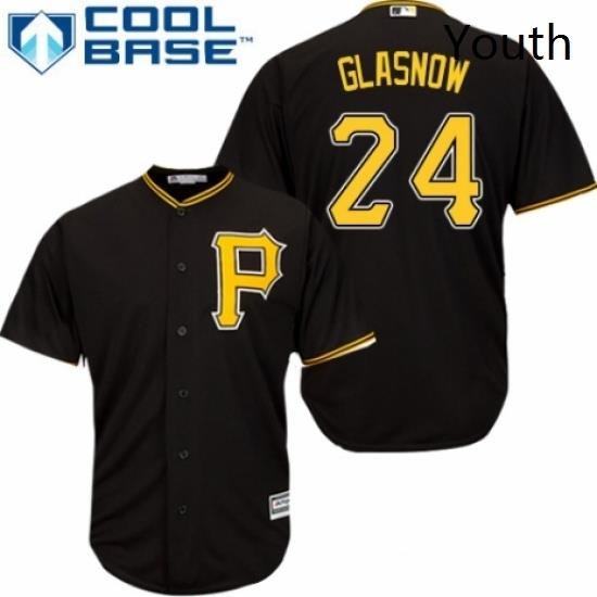 Youth Majestic Pittsburgh Pirates 24 Tyler Glasnow Authentic Black Alternate Cool Base MLB Jersey