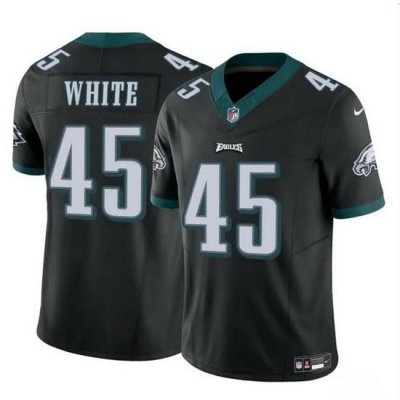 Men Philadelphia Eagles 45 Devin White Black 2023 F U S E Vapor Untouchable Limited Stitched Football Jersey