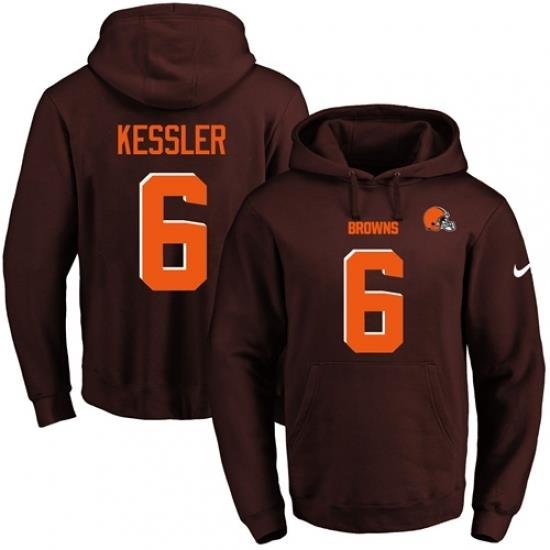 NFL Mens Nike Cleveland Browns 6 Cody Kessler Brown Name Number Pullover Hoodie