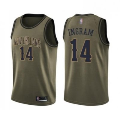 Youth New Orleans Pelicans 14 Brandon Ingram Swingman Green Salute to Service Basketball Jersey