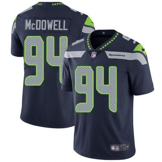 Nike Seahawks #94 Malik McDowell Steel Blue Team Color Mens Stitched NFL Vapor Untouchable Limited Jersey