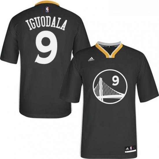 Youth Adidas Golden State Warriors 9 Andre Iguodala Authentic Black Alternate NBA Jersey