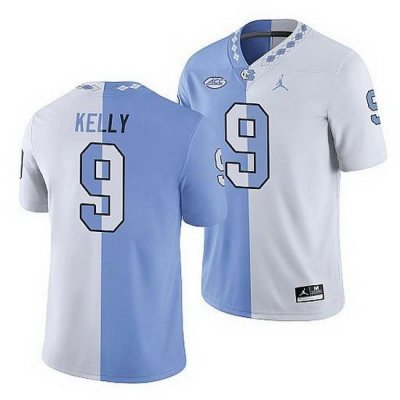 North Carolina Tar Heels Cam'Ron Kelly College Football White Blue Split Edition Game Jersey