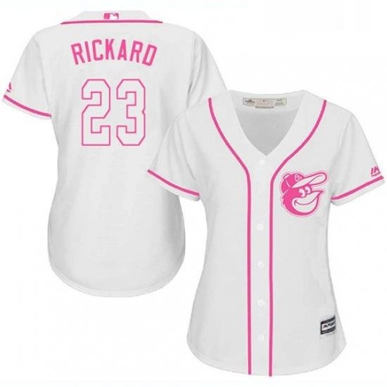 Womens Majestic Baltimore Orioles 23 Joey Rickard Authentic White Fashion Cool Base MLB Jersey