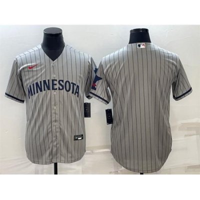 Men Minnesota TWins Blank 2023 Grey Home Team Cool Base Stitched Jersey