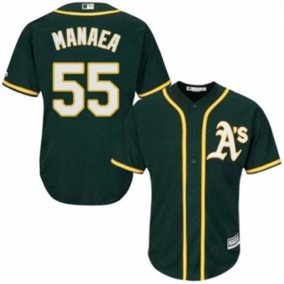 Youth Majestic Oakland Athletics 55 Sean Manaea Replica Green Alternate 1 Cool Base MLB Jersey