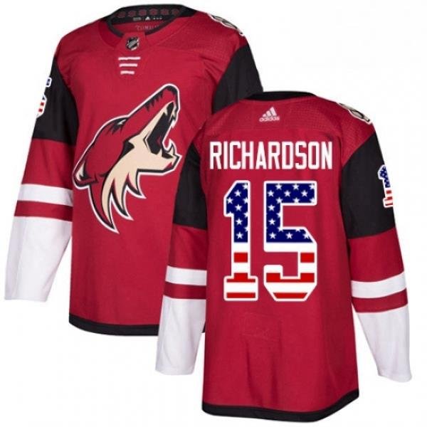 Youth Adidas Arizona Coyotes 15 Brad Richardson Authentic Red USA Flag Fashion NHL Jersey