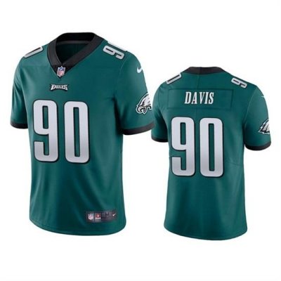 Men Philadelphia Eagles 90 Jordan Davis Green Vapor Untouchable Limited Stitched Jersey