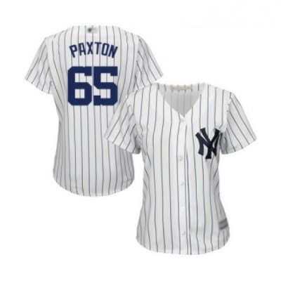 Womens New York Yankees 65 James Paxton Authentic White Home Baseball Jersey