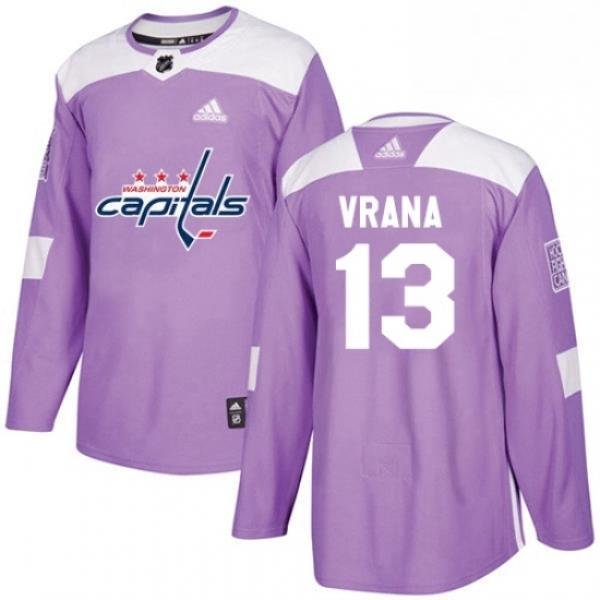 Youth Adidas Washington Capitals 13 Jakub Vrana Authentic Purple Fights Cancer Practice NHL Jersey