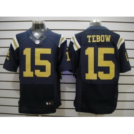 Nike New York Jets 15 Tim Tebow Blue Elite NFL Jersey