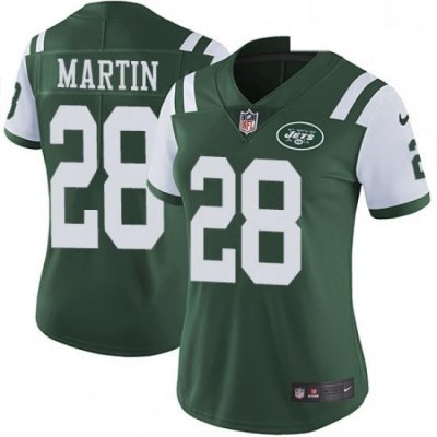 Womens Nike New York Jets 28 Curtis Martin Elite Green Team Color NFL Jersey