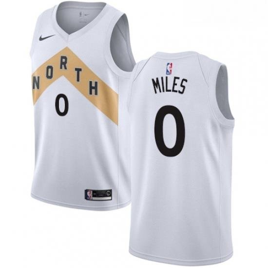 Mens Nike Toronto Raptors 0 CJ Miles Swingman White NBA Jersey City Edition