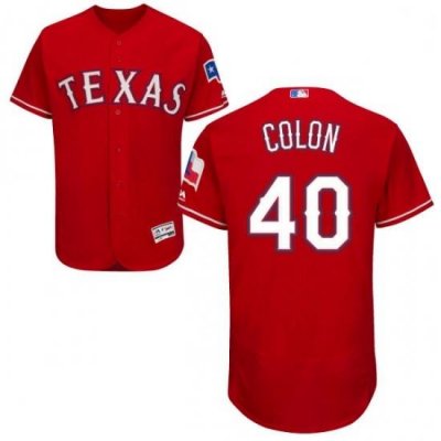 Mens Majestic Texas Rangers 40 Bartolo Colon Red Alternate Flex Base Authentic Collection MLB Jersey