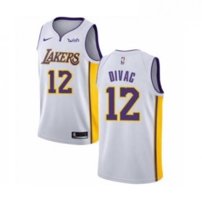 Youth Los Angeles Lakers 12 Vlade Divac Swingman White Basketball Jersey Association Edition