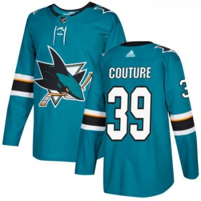 Youth Adidas San Jose Sharks 39 Logan Couture Premier Teal Green Home NHL Jersey