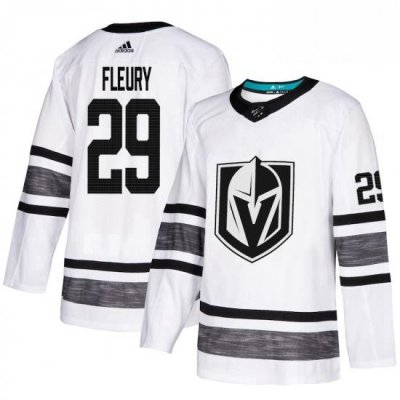 Mens Adidas Vegas Golden Knights 29 Marc Andre Fleury White 2019 All Star Game Parley Authentic Stitched NHL Jersey