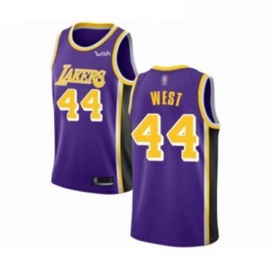 Mens Los Angeles Lakers 44 Jerry West Authentic Purple Basketball Jerseys Icon Edition