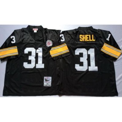 Steelers 31 Donnie Shell Black Throwback Jersey