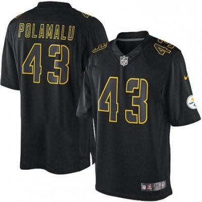 Mens Nike Pittsburgh Steelers 43 Troy Polamalu Limited Black Impact NFL Jersey