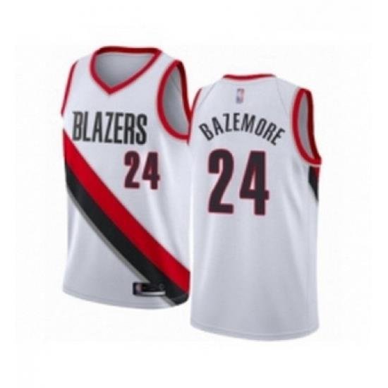 Youth Portland Trail Blazers 24 Kent Bazemore Swingman White Basketball Jersey Association Edition