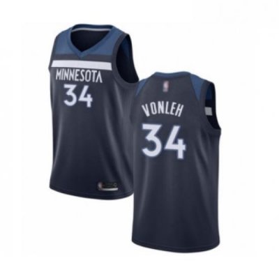 Womens Minnesota Timberwolves 34 Noah Vonleh Swingman Navy Blue Basketball Jersey Icon Edition